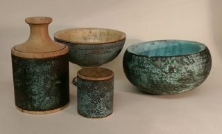 Selection of verdigris objects